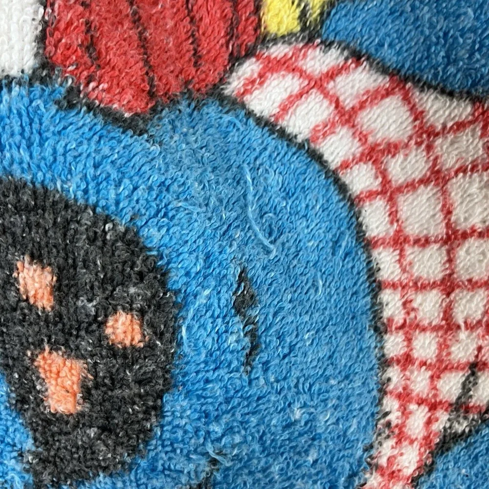 Vintage Sesame Street Beach Bath Towel 27x52 Big Bird Bert Earnie Cookie Monster